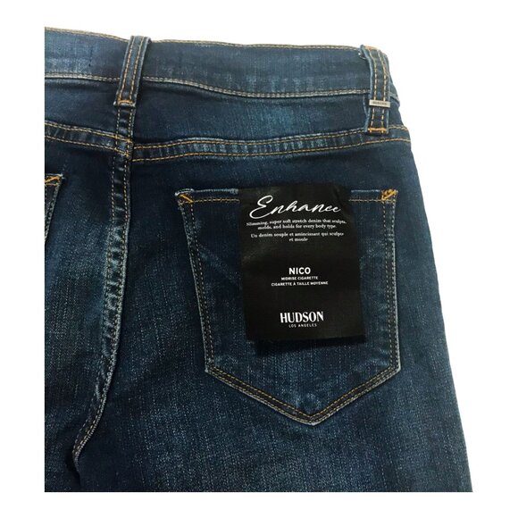 Hudson Nico Midrise Cigarette Jeans Size 24 Blue Chain Trim NWT - Picture 10 of 14